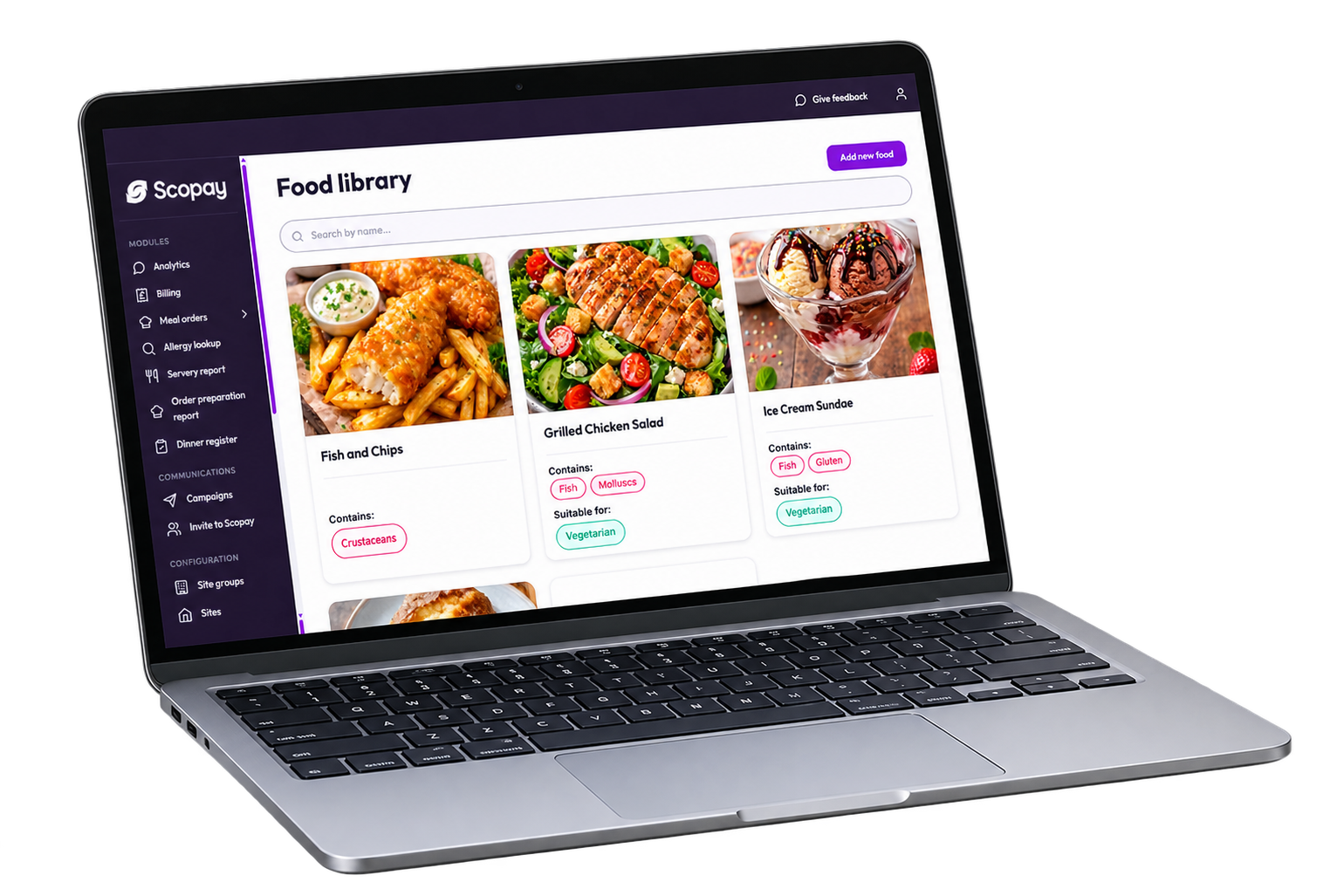Meal Management - mockup